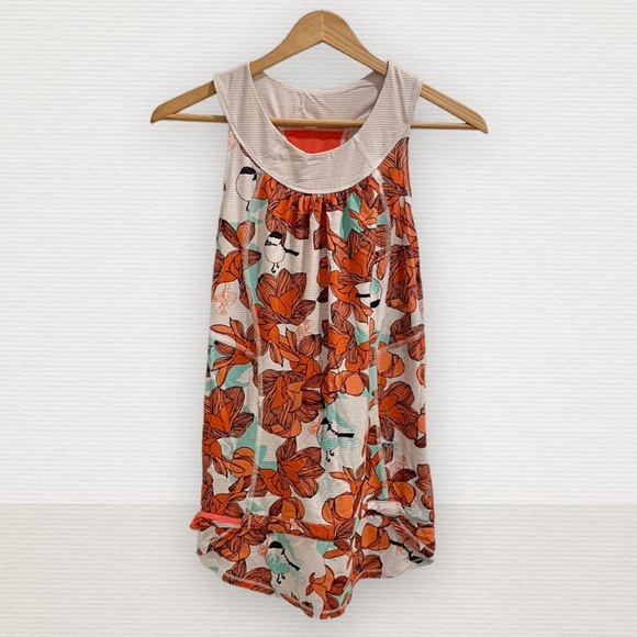 Lululemon Racerback Floral Coral Tank Top - Picture 1 of 14